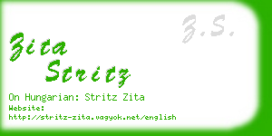 zita stritz business card